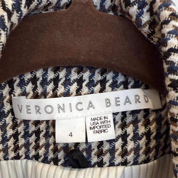Veronica Beard Blue and Brown Houndstooth Blazer - Picture 2 of 6
